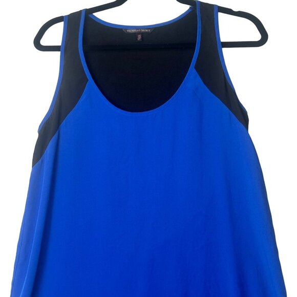 Victoria's Secret Slip Dress Women Size Small Sleeveless Black Blue Scoop Neck - Picture 5 of 6
